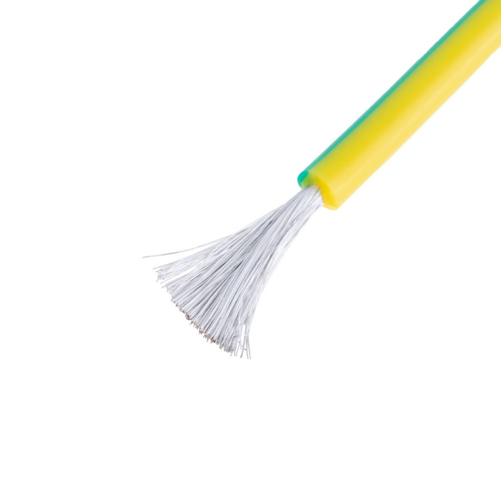 Силіконовий дріт 16AWG (1.3 mm2-252/0.08TS) жовто-зелений, 1 м