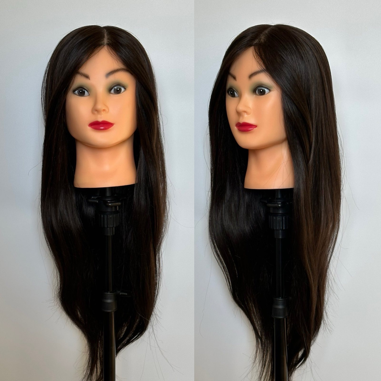 Навчальна манекен голова з натуральним волоссям 70% для зачісок манікен для стрижки, фото 1