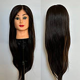 Навчальна манекен голова з натуральним волоссям 70% для зачісок манікен для стрижки, фото 2