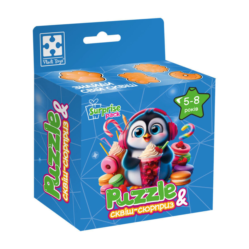 Гр Гра розвиваюча пазли із сюрпризом "Пінгвінятко" VT8030-06  "Vladi Toys", 180 елементів, сквіш, фото 1