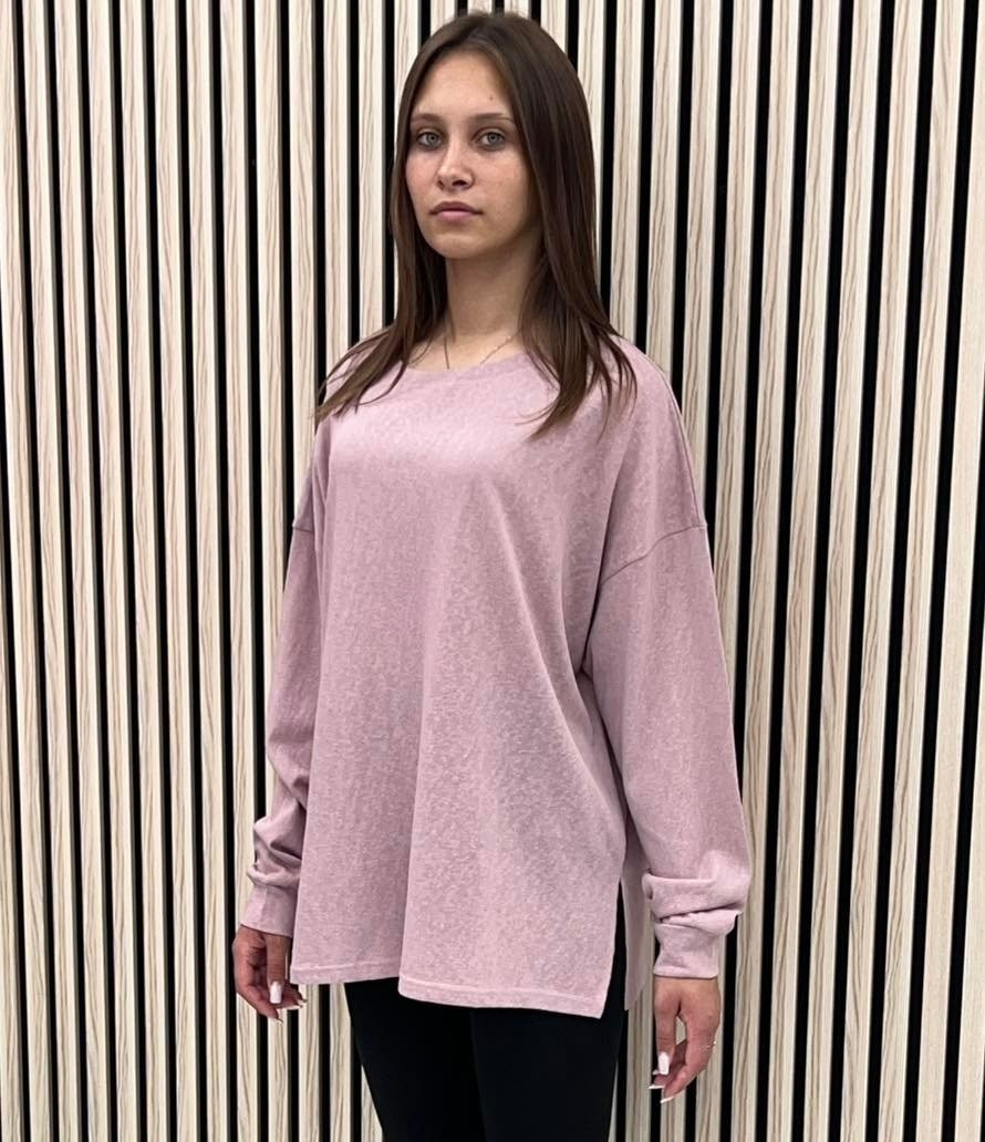 Жіночий лонгслів великих розмірів кофта жіноча оверсайз трикотажна однотонна