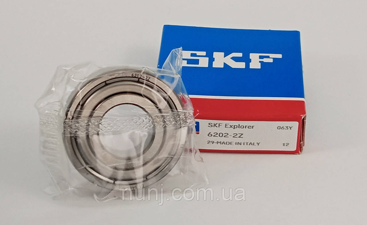 Підшипник 6202-ZZ SKF (80202) розміри: 15*35*11 кульковий радіальний закритий, фото 1