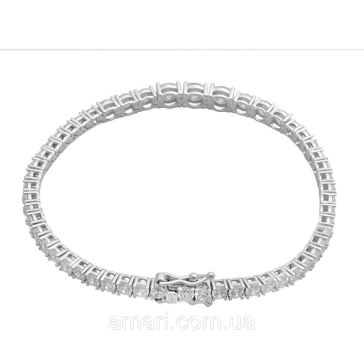 Срібний браслет Komilfo з фіанітами, вага виробу 11,91 гр (2186755) 19 розмір, фото 1
