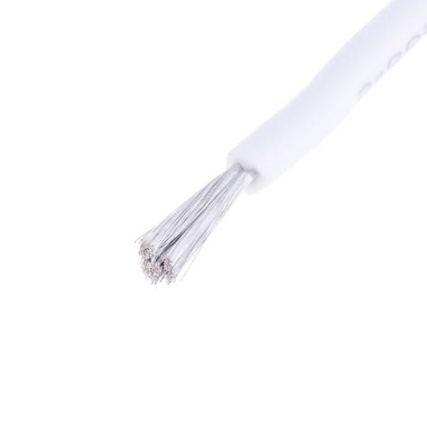 Силіконовий дріт 15AWG (1.5 mm2-300/0.08TS) білий, 1 м, фото 1