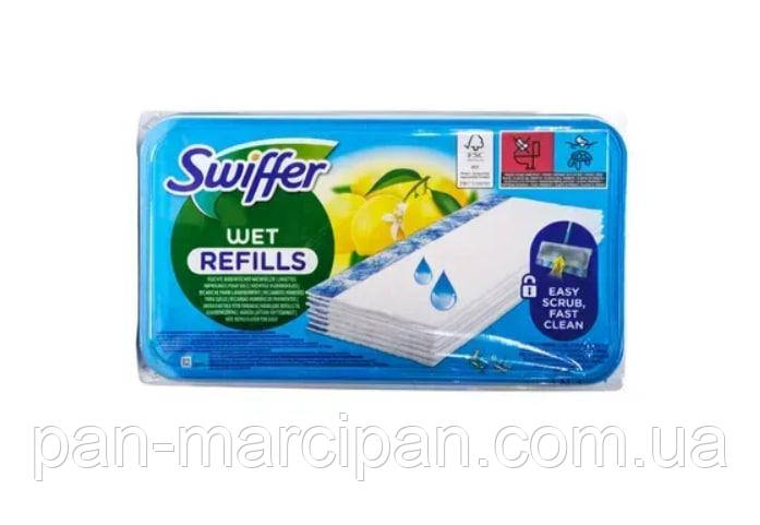 Вологі серветки Swiffer для підлоги з ароматом цитрусу 12 шт., фото 1