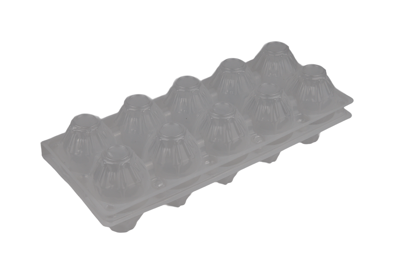 Упаковка для яєць ПЕТ 10 ділень 50шт/уп, пластиковий лоток для яєць, фото 1