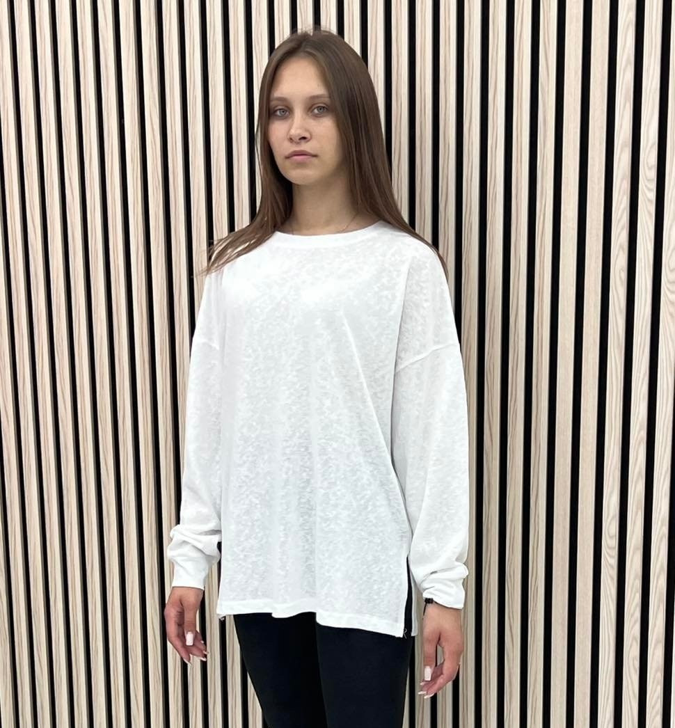 Жіночий лонгслів великих розмірів кофта жіноча оверсайз трикотажна однотонна