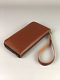 Шкіряний гаманець ZIPPER коньячний, фото 3