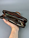 Шкіряний гаманець ZIPPER коньячний, фото 4