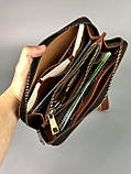 Шкіряний гаманець ZIPPER коньячний, фото 6
