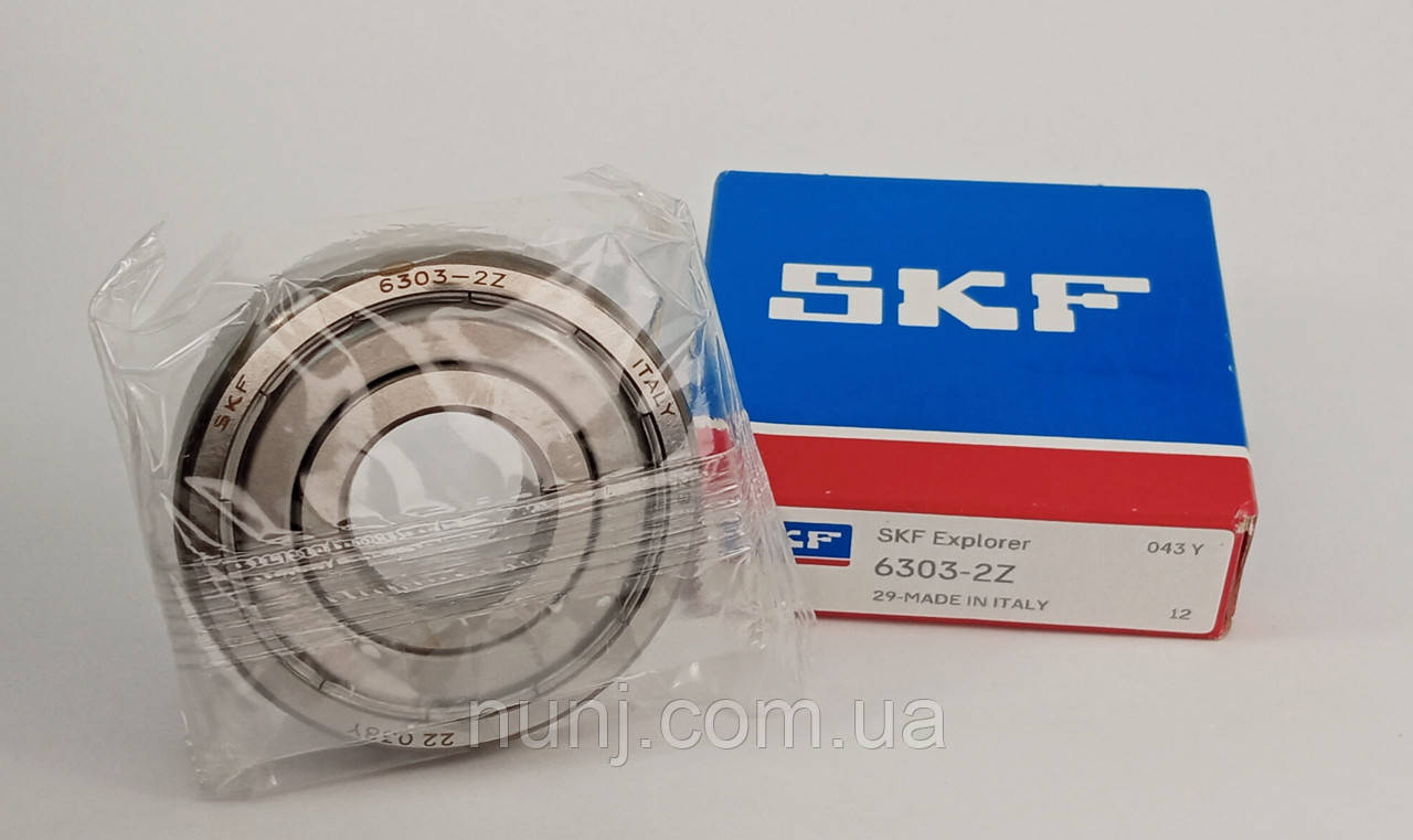 Підшипник 6303-ZZ SKF (80303) розміри: 17*47*14 кульковий радіальний закритий, фото 1