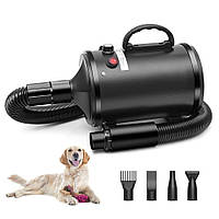 Фен MOZAI MZ-203, для собак, 1400 2800 Вт, професійний, 2-в-1, вакуум, 4 насадки