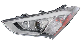 Фара ліва Hyundai Santa Fe 3 12-16 Fps H7*2/P21W, жовта вставка