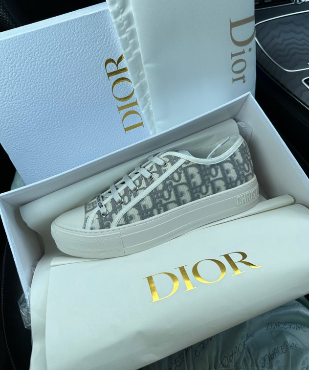 Жіночі кросівки Dior B23 low white logo grey кеди Діор білі з сірим низькі, фото 1