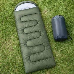 Спальний мішок -15°C, 210х72см + чохол, з капюшоном / Спальник зимовий / Мішок спальний зимовий / Спальник ЗСУ