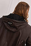 Жіноча куртка-бомбер з еко-шкіри великих розмірів, батал 50-54, 56-60, 62-64, фото 2