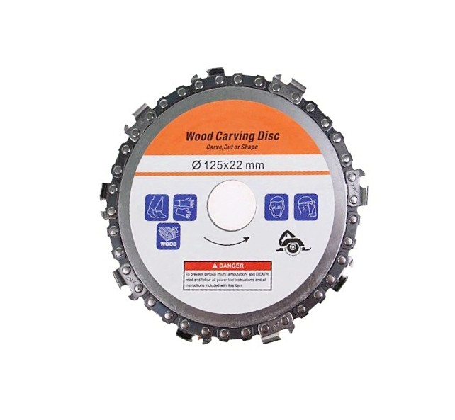 Ланцюговий диск по дереву 125 мм для болгарки (КШМ), диск з ланцюгом для різання та обробки деревини