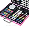 Набір для малювання дитячий з кейсом (57шт) від 4 років, Art Set, Рожевий / Набір для дитячої творчості, фото 4