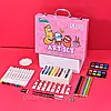 Набір для малювання дитячий з кейсом (57шт) від 4 років, Art Set, Рожевий / Набір для дитячої творчості, фото 3