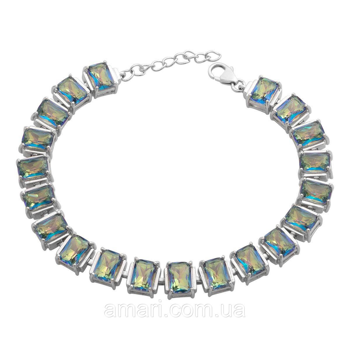 Срібний браслет Komilfo з містиком топазом, вага виробу 15,49 г (2190783) 1720 розмір, фото 1