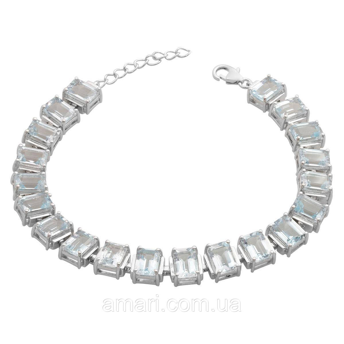 Срібний браслет Komilfo з натуральним топазом 24.425ct, вага виробу 17,66 г (2190929) 1720 розмір, фото 1