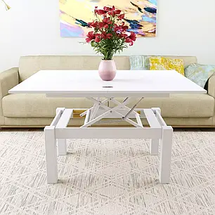 Журнальний стіл трансформер B-Fly Білий 120x75x90 см, фото 1