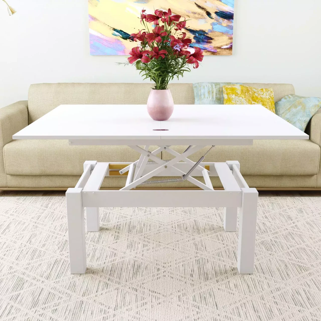 Журнальний стіл трансформер B-Fly Білий 120x75x90 см