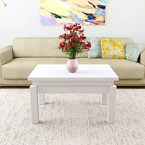 Журнальний стіл трансформер B-Fly Білий 120x75x90 см, фото 2