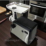 Потужна електром'ясорубка 3000 Ват Rainberg електрична м'ясорубка з соковижималкою насадками та реверсом, фото 5