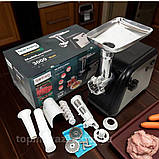 Потужна електром'ясорубка 3000 Ват Rainberg електрична м'ясорубка з соковижималкою насадками та реверсом, фото 10