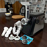 Потужна електром'ясорубка 3000 Ват Rainberg електрична м'ясорубка з соковижималкою насадками та реверсом, фото 8