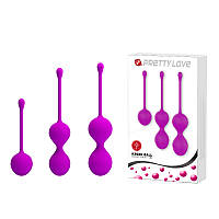 Вагінальні кульки - Pretty Love Kegel Balls Set Pink, 3 шт.
