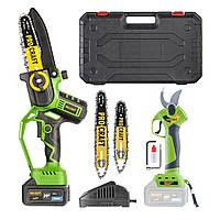 Пила ланцюгова Procraft PKA32Li акумуляторна міні пила (1 АКБ 20 В, 4 А·год) + Акумуляторний секатор Procraft ES28Li (з 1АКБ)