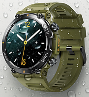 Мужские смарт часы оливковые военные армейские умные часы для Android iPhone с приемом звонков функцией вызова