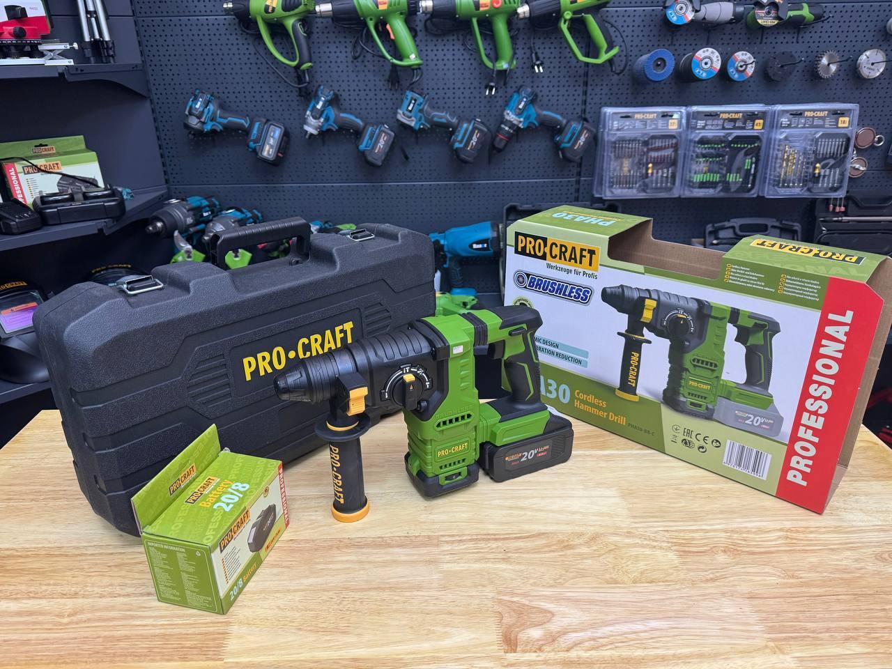 Акумуляторний перфоратор Procraft PHA30 (1 АКБ 20В 8Аг та Зп), фото 1