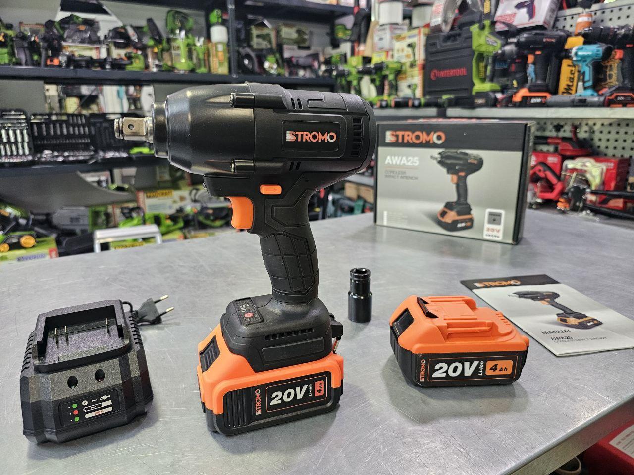 Гайковерт ударний акумуляторний Stromo AWA25 ( 600Hm ) (2 АКБ 20В 4Аг), фото 1
