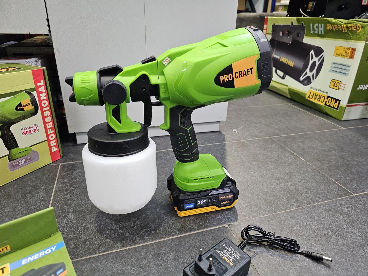 Акумуляторний фарбопульт Procraft PSE20 +4.0Ah Акумулятор + Зарядка, фото 1