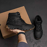 Чорні зимові шкіряні черевики з блискавкою для хлопчика, зимові утеплені підліткові черевики на хутрі для зими