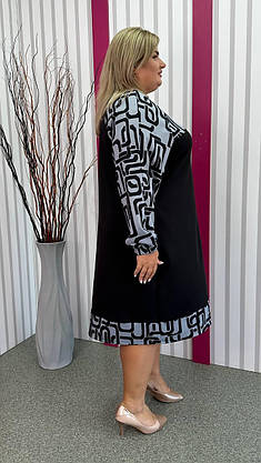 Тепла комбінована сукня "Ріал" 62-64 66-68 70-72 74-76, фото 3