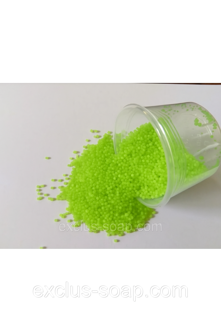 Бісер для ванни (перли) — зелене яблуко — 100 грамів, фото 1