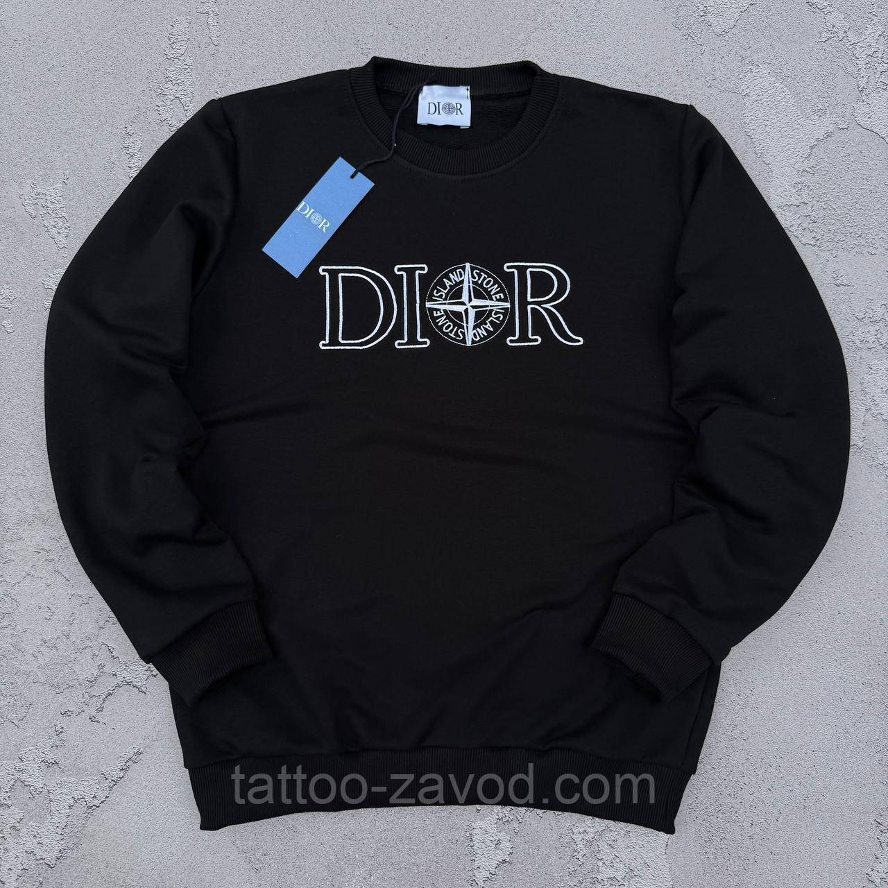 Світшот чоловічий чорний із написом S M L XL XXL, фото 1