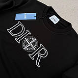 Світшот чоловічий чорний із написом S M L XL XXL, фото 2