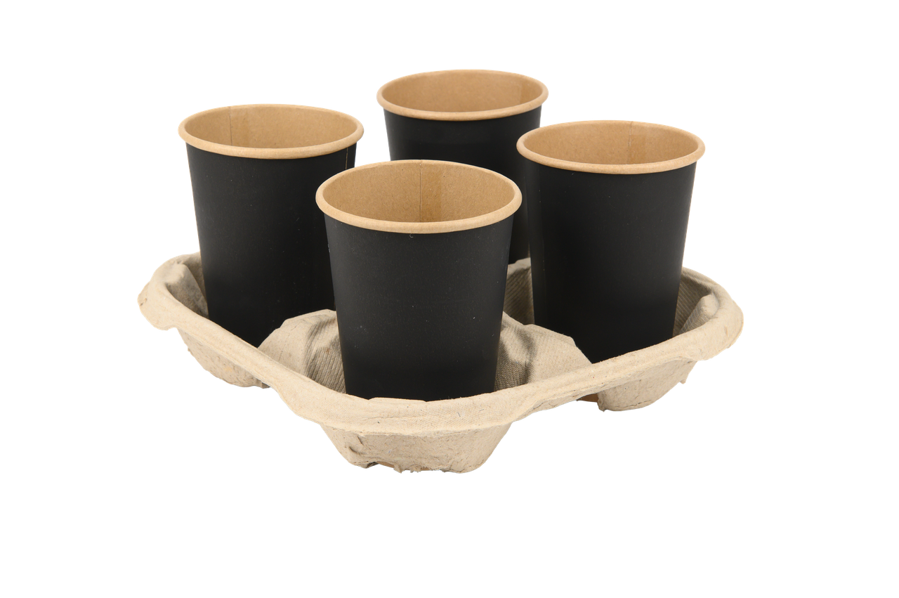 Тримач для 4-х стаканів (підстаканник), паперовий підстаканник на 4 стакани, фото 1