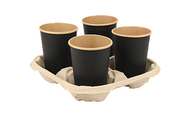 Тримач для 4-х стаканів (підстаканник), паперовий підстаканник на 4 стакани