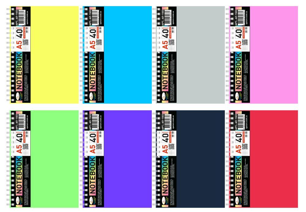 Блокнот А-5 40арк. пластик, спіраль збоку Апельсин АП-1503