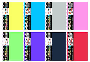 Блокнот А-5 40арк. пластик, спіраль збоку Апельсин АП-1503