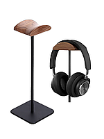 Тримач підставка для навушників дерев'яний на стіл для гарнітури горіх чорний
