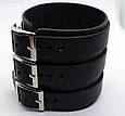 Чоловічий шкіряний широкий браслет-манжета "Legion" з декоративними елементами, фото 8