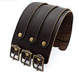 Чоловічий шкіряний широкий браслет-манжета "Legion" з декоративними елементами, фото 6