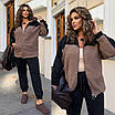 Теплий жіночий спортивний костюм батал великого розміру зимовий з кофтою на блискавці та капюшоном, фото 2